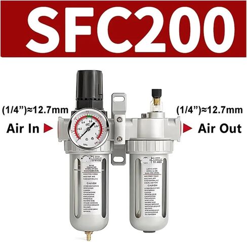 أجزاء ضاغط الهواء: SFC-200 SFC-300 SFC-400-فاصل زيت زيت مرشح الهواء المنظم ينظم الصمام مع التصريف التلقائي (SFC-400+EU40) in Saudi Arabia