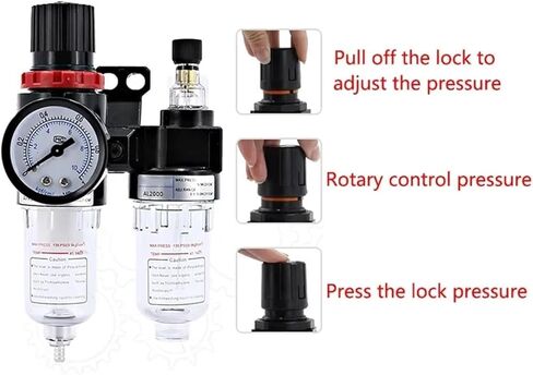 5/20 Pcs AFC2000 G1/4 Air Compressor Oil Water Separator Pressure Reducing Valve Air Filter for AFR2000+AL2000(5 Sets,AFC2000) in Saudi Arabia