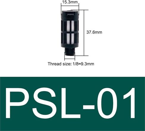 كاتم الصوت الهوائي هواء العادم العادم PT1/8 1/4 3/8 1/2 ضوضاء تمتص ضوضاء الذكور لصمام الملف اللولبي 1PCs (PSL-04 الأزرق) in Kuwait