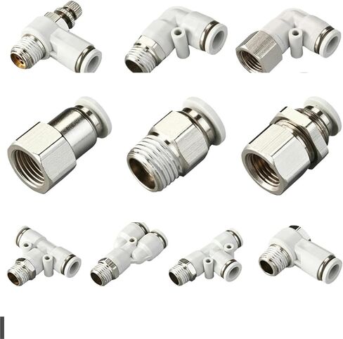 موصلات أنابيب الأنابيب الهوائية تركيبات خرطوم بيضاء 1/4 1/2 6mm 8mm خيط توصيل سريع اقتران موصل أنبوب الهواء 1pcs (4-01 (4mm-1l8) ، SL) in Saudi Arabia
