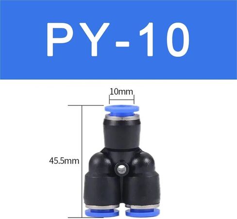1pcs "y" نوع pneumatic المفصل tee py4 Py6 Py8 Py10 Py12 Py14 Py16 القطر الخارجي 4-16 ملم (Py12) in Kuwait