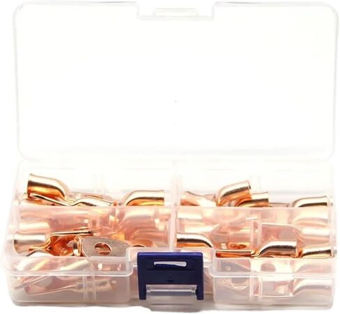 40pcs 6 * 8awg حلقة النحاس بطارية تجعيد الطرف 5/16 "1/4" كبل العروة الكابل مغلق موصل الأسلاك العارية in Saudi Arabia
