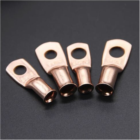 40pcs 6 * 8awg حلقة النحاس بطارية تجعيد الطرف 5/16 "1/4" كبل العروة الكابل مغلق موصل الأسلاك العارية in Saudi Arabia