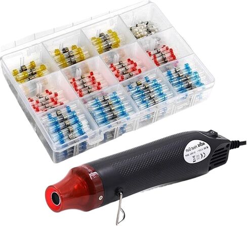 250 PCS Waterproof Heat Shrink Butt Crimp Terminal Welding Sealed Wire Cable Splice Terminal Kit with Heat Gun(Plug) in Saudi Arabia