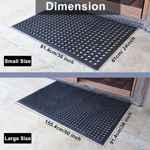 Outdoor Mat, Odorless Flexible Entrance Floor Mat, Anti-Slip Workplace Mats, Anti-Fatigue Tiles Open Work Mats, for Kitchen, Bathroom, Warehouse, Restaurant (4, 36"x24") in Saudi Arabia