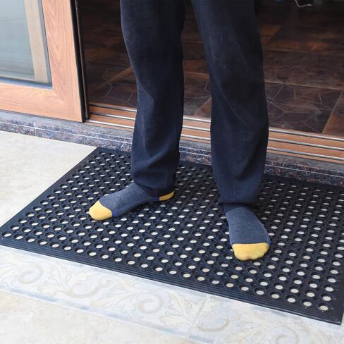 Outdoor Mat, Odorless Flexible Entrance Floor Mat, Anti-Slip Workplace Mats, Anti-Fatigue Tiles Open Work Mats, for Kitchen, Bathroom, Warehouse, Restaurant (4, 36"x24") in Saudi Arabia