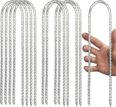 12" Trampoline Stake Anchors high Wind u Stakes for Ground Anchors Heavy Duty Stakes Trampoline Anchor Accessories (Black-4PCS) in Kuwait