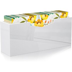 Helplex Clear Acrylic Guest Pladel وحامل منديل - تصميم عمودي مقاوم للماء للبلاغ للحمام ، المطبخ ، طاولة الطعام - منظم مكتب الفندق المنزلي (حزمة واحدة) in Kuwait