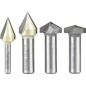 Arden V Bit 45 60 120 150 Degree Engraving Router Bit Carbide Woodworking 3D Carving V-Shaped Bevel Tipped Milling Cutter MDF(12.7x15.9x60Deg.) in Saudi Arabia