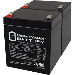 Mighty Max Battery 12v 5ah f2 SLA Replacement Battery for leoch djw12-4.5 - 2 Pack in Kuwait