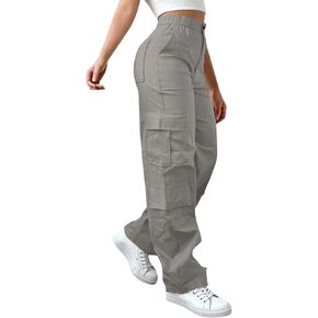 Cargo Pants Women High Waisted Baggy Wide Leg Stretchy Lightweight Hiking Trousers with Pocket Casual Comfy Fall Outfits in Saudi Arabia