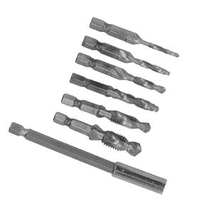 Drill Taps, Tap Drill Set, Spiral Groove Design, Chamfer Integrated, M3-M10, for Steel Aluminum Plate (Silver) in Saudi Arabia