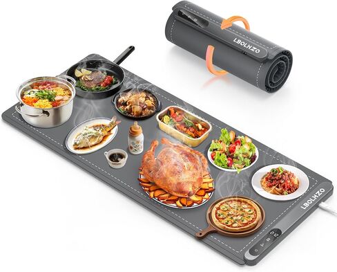 Warming Mat For Food Extra Large 36"x16" 580W Food Warmer Chafing Dishes for Buffet,Food Warming Mat,Food Warmers for Parties Buffet,Portable Heating Pad 6 Level Temp 6 Hour Timer in Saudi Arabia