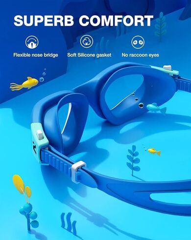 ZIONOR Kids Swim Goggles with Swim Cap, G1 MINI SE Anti-fog Swimming Goggles with Swimming Cap for Kids in Kuwait