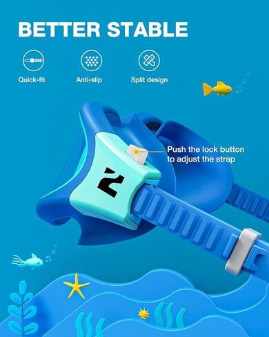 ZIONOR Kids Swim Goggles with Swim Cap, G1 MINI SE Anti-fog Swimming Goggles with Swimming Cap for Kids in Kuwait