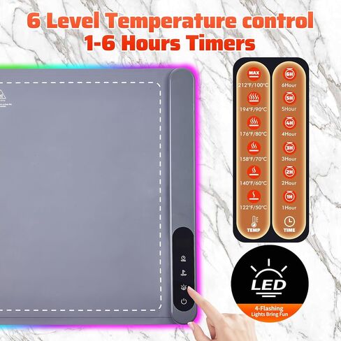 Warming Mat For Food Extra Large 36"x16" 580W Food Warmer Chafing Dishes for Buffet,Food Warming Mat,Food Warmers for Parties Buffet,Portable Heating Pad 6 Level Temp 6 Hour Timer in Saudi Arabia