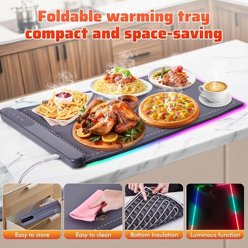 Warming Mat For Food Extra Large 36"x16" 580W Food Warmer Chafing Dishes for Buffet,Food Warming Mat,Food Warmers for Parties Buffet,Portable Heating Pad 6 Level Temp 6 Hour Timer in Saudi Arabia