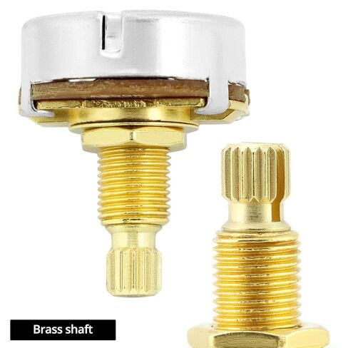 QWORK Pro Brass Shaft, Set of 4 Full Metric Size A500K Guitar Pots Audio Taper Potentiometers in Saudi Arabia