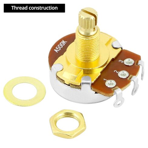 QWORK Pro Brass Shaft, Set of 4 Full Metric Size A500K Guitar Pots Audio Taper Potentiometers in Saudi Arabia