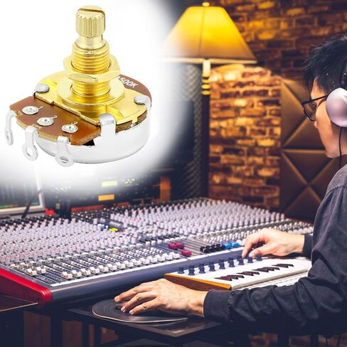 QWORK Pro Brass Shaft, Set of 4 Full Metric Size A500K Guitar Pots Audio Taper Potentiometers in Saudi Arabia