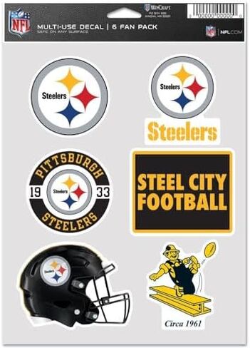 WinCraft NFL Decal Sticker Multi Use 6Set 19x14cm Pittsburgh Steelers in Saudi Arabia
