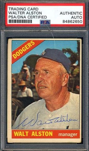 Walter Alston PSA DNA Coa Signed 1966 Topps Autograph - Baseball Slabbed Autographed Cards in Saudi Arabia