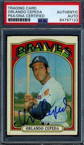 Orlando Cepeda PSA DNA COA توقيع 1972 Topps موقعة - بطاقات موقعة بالبيسبول in Saudi Arabia