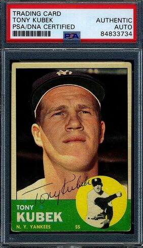 Tony Kubek PSA DNA Signed 1963 Topps Autographed - Baseball Slabbed Autographed Cards in Saudi Arabia