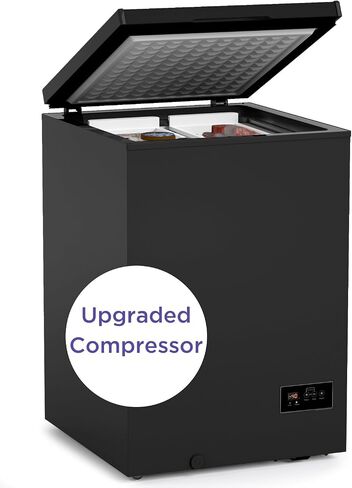 Watoor 3.5 Cu Ft Chest Freezer - Super-Low Temperature - 2 Removable Baskets - Electronic Control 14℉ to -40℉- Black in Saudi Arabia