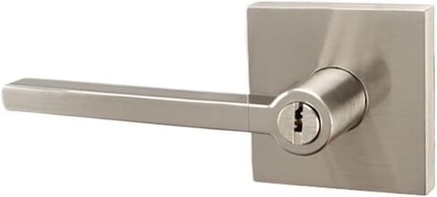 Square Three-Pole Lock zinc Alloy Three-Prong Lock Hotel Bathroom Door Lock Bedroom Spherical Handle Lock Export Style Handle(Round Silver ET with Key) in Saudi Arabia
