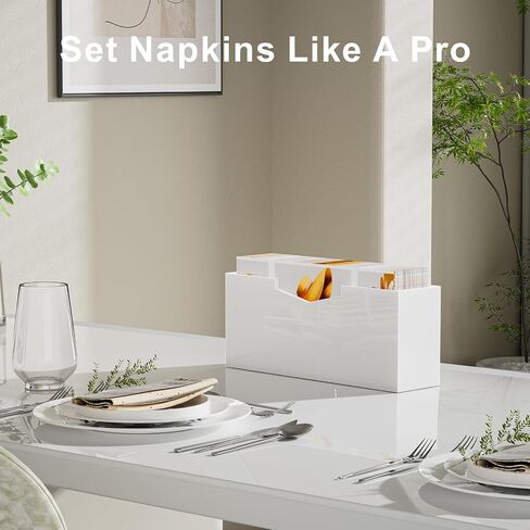 HELPLEX Clear Acrylic Guest Towel & Napkin Holder - Waterproof Splash-Proof Vertical Design for Bathroom, Kitchen, Dining Table - Home Hotel Office Organizer (1-Pack)​ in Saudi Arabia