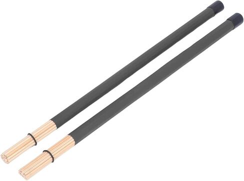 1 Pair Drum Stick Brushes,Bamboo Hot Rods Drumsticks for Small Venue and Acoustic Performances(Black) in Saudi Arabia