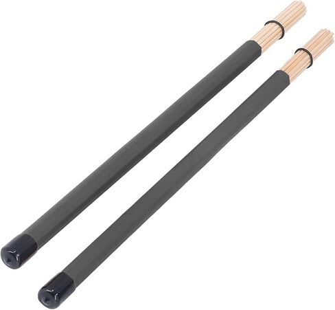1 Pair Drum Stick Brushes,Bamboo Hot Rods Drumsticks for Small Venue and Acoustic Performances(Black) in Saudi Arabia