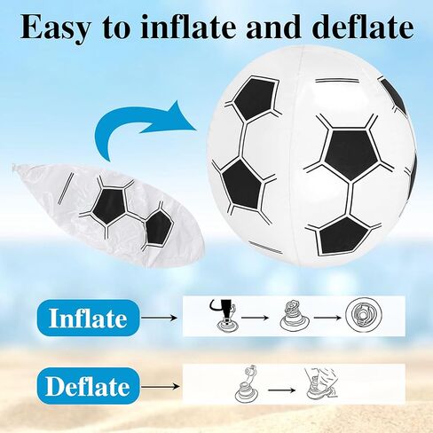كرات شاطئ كرة القدم 8pcs ، كرات كرة قدم قابلة للنفخ 15 بوصة لصالح الحفلة الصيفية على الشاطئ. in Kuwait