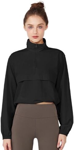 Stand Collar Half Zipper Sports Fashion Windbreaker Loose Yoga Shirt Running Fitness Long Sleeve Clothing in Saudi Arabia