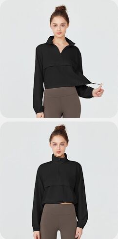 Stand Collar Half Zipper Sports Fashion Windbreaker Loose Yoga Shirt Running Fitness Long Sleeve Clothing in Saudi Arabia
