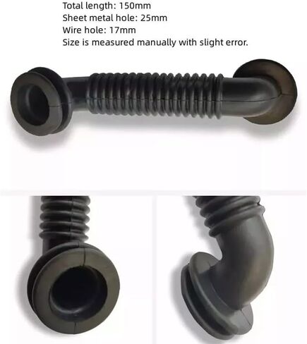 2Pcs 25MMx25MM Car Wire Harness Door Tube Dust-Proof Tube Black Rubber Tube in Saudi Arabia