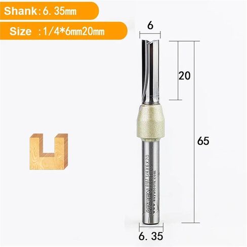 Arden 6.35mm CNC TCT end end mill tool woodworkting أداة carbide قاطع 1/4 جهاز التوجيه shank لتدريبات فتحة خشب الخشب الرقائقي (T01810) in Saudi Arabia