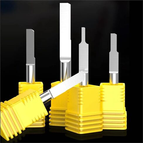Vsharp Carbide 1 Flute Engraving Bit CNC Tool 3.175 4 6mm Flat Bottom End Mill Acrylic MDF Wood Carving Column Milling Cutter(3.175x2.5x10) in Saudi Arabia
