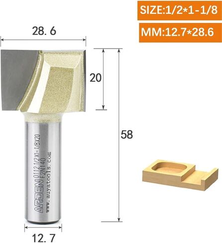 Arden 2 Flutes Carbide Bottom Cleaning Vit Woodworking Woodworking Slotting Croving CNC Tool للأخشاب الصلبة من الخشب الرقائقي (12.7x28.6) in Saudi Arabia