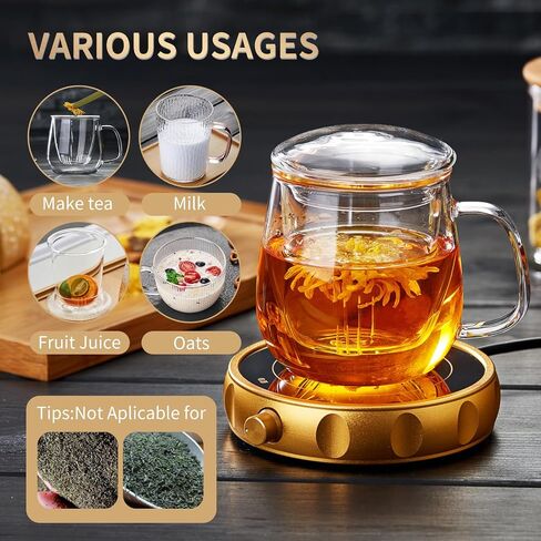 كوب الشاي الزجاجي مع Infuser و Lid ، 17.6 أوقية/520 مل من طبقة الشاي البورسليكات الكبيرة ، وزجاج الشاي ، كوب صافٍ لشاي الأوراق الفضفاضة ، الشاي المزهر ، الميكروويف وغسالة الصحون آمنة - هدية صانع الشاي لعيد الميلاد in Kuwait