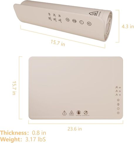Warming Mat for Food: Food Warming Mats for Countertop - Fast Heating Silicone Electric Adjustable Warming Tray with 3 Level Temperature - IP67 Waterproof warming Pad for Home, Party, Buffet in Saudi Arabia