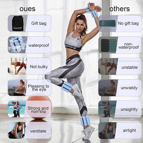 Adjustable Ankle and Wrist Weights for Women, 1 Lb Each, Set of 2, for Walking, Yoga, Dance, Gym in Saudi Arabia