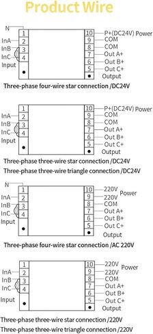 جهاز إرسال استشعار الجهد 3P3W AC 0-500V 0-400V 0-300V 0-200V RS485 مستشعر الجهد DC24V (الإدخال 0-10V) in Saudi Arabia