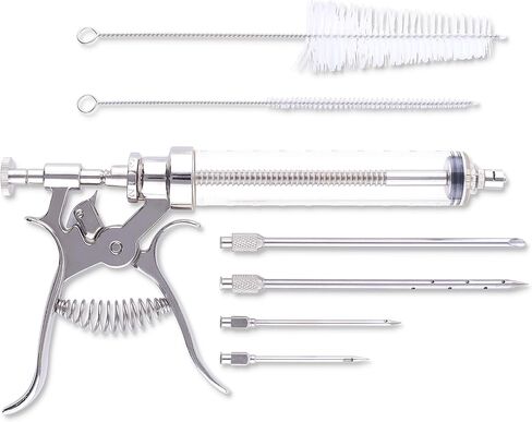 J&B Goods Professional Automatic BBQ Meat Marinade Injector Gun Kit with Case, 2 oz Large Capacity Barrel and 4 Commercial Grade Marinade Needles. in Saudi Arabia