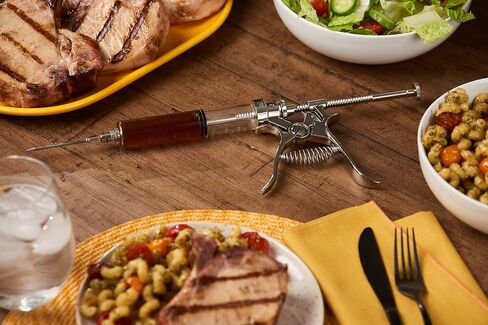 J&B Goods Professional Automatic BBQ Meat Marinade Injector Gun Kit with Case, 2 oz Large Capacity Barrel and 4 Commercial Grade Marinade Needles. in Saudi Arabia