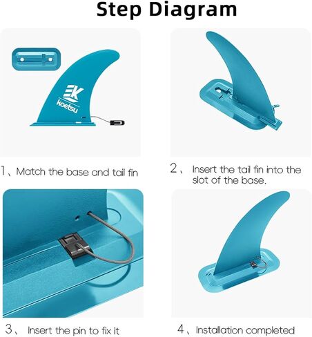 9 بوصة بديلة زعنفة مركزية Paddleboard - إصدار سريع للدفة و Surfboard Fin لتحسين الاستقرار والتتبع - PVC دائمة ، الأزرق الفيروز in Saudi Arabia