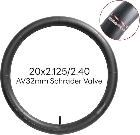 20x2.125/2.25/2.30/2.35/2.40 Inch Bike Tubes, 20" Replacement Bicycle Tubes (2 PCS), Reliable 20 x 2.125-2.40 Bike Inner Tubes AV32mm Schrader Valve for City/Road/Cruiser/Mountain Cycling Scenarios in Kuwait