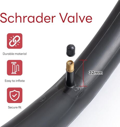 20x2.125/2.25/2.30/2.35/2.40 Inch Bike Tubes, 20" Replacement Bicycle Tubes (2 PCS), Reliable 20 x 2.125-2.40 Bike Inner Tubes AV32mm Schrader Valve for City/Road/Cruiser/Mountain Cycling Scenarios in Kuwait