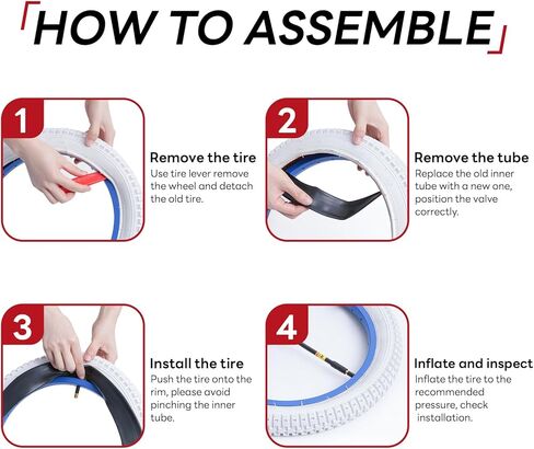 20x2.125/2.25/2.30/2.35/2.40 Inch Bike Tubes, 20" Replacement Bicycle Tubes (2 PCS), Reliable 20 x 2.125-2.40 Bike Inner Tubes AV32mm Schrader Valve for City/Road/Cruiser/Mountain Cycling Scenarios in Kuwait